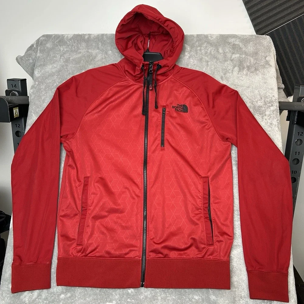 THE NORTH FACE Red Zipper Sweatshirt/Hooded Jacket Coat Men's Size Medium M